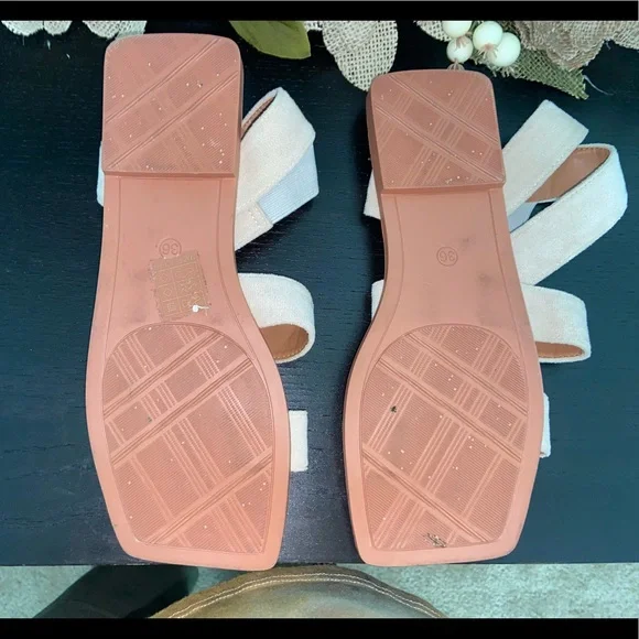 Beige Suede Sandals - Picture 6 of 8